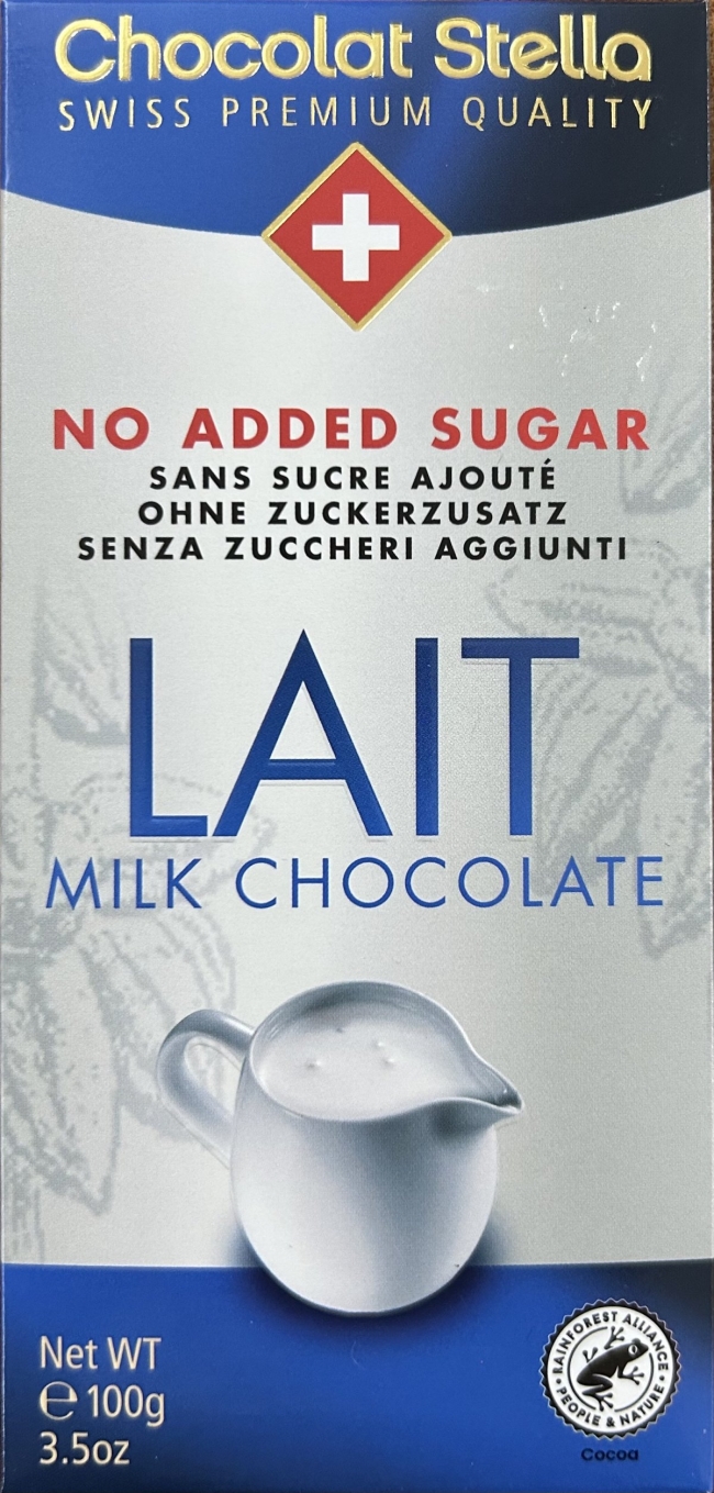 Cioccolato al latte senza aggiunta di zuccheri_Chocolat Stella
