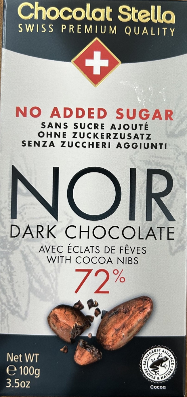Cioccolato nero senza aggiunta di zuccheri con scaglie di fave di cacao_Chocolat Stella