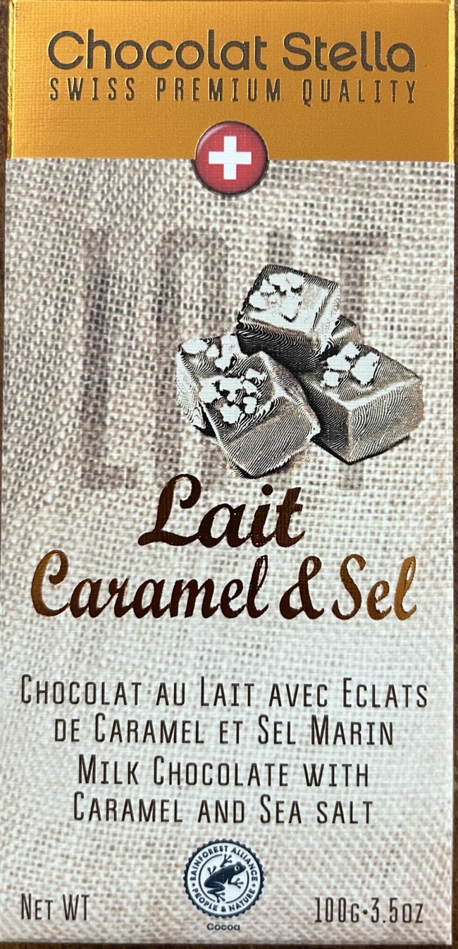 Cioccolato al latte con pezzetti di caramello e sale marino _Chocolat Stella
