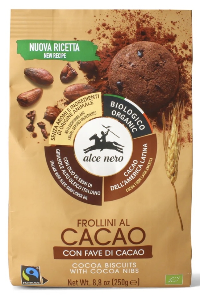 Frollini al cacao con fave di cacao BIO_Alce nero